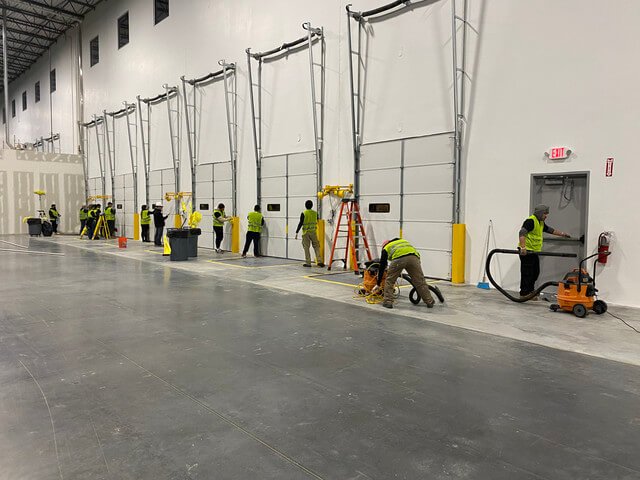 Industrial facility cleanup and staging operations